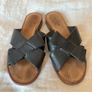 Kate Spade Black Leather Slide Sandals